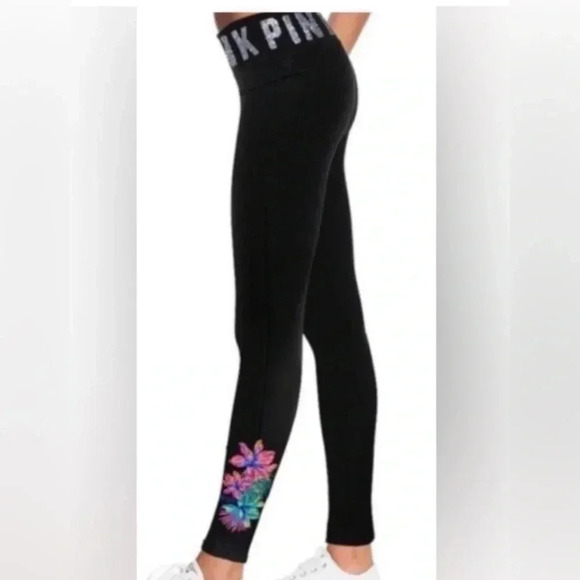 PINK VS  TROPICAL BLING TSHIRT / YOGA LEGGINGS OUTFIT SET M - Picture 11 of 13